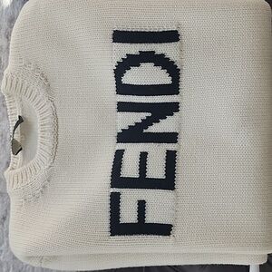 Fendi Cream Crew Neck Sweater Unisex